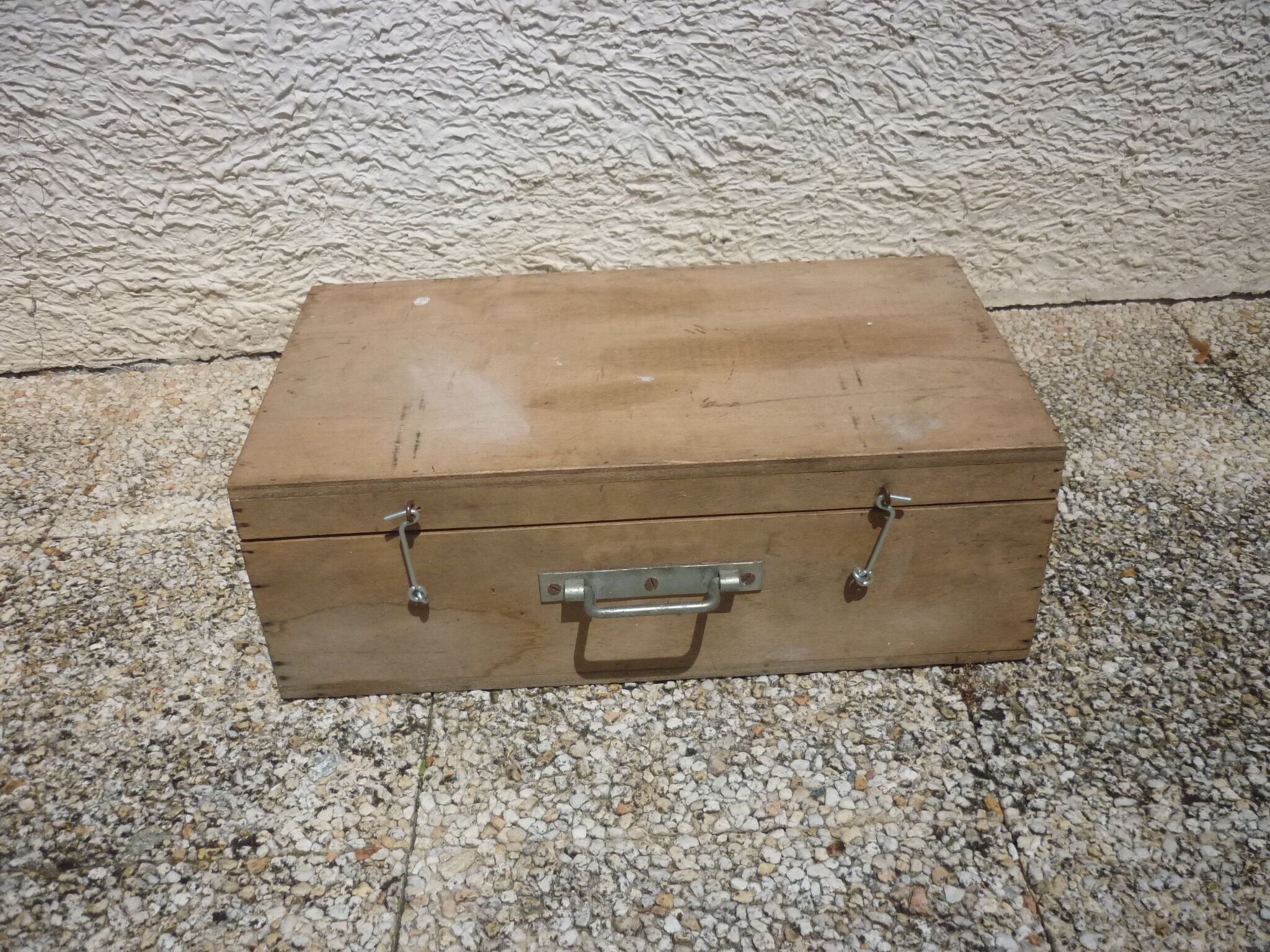 Handcrafted wooden suitcase