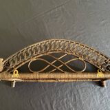 Brown rattan wall shelf