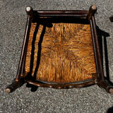 Set of 4 Louis XV straw chairs – solid wood – curved backrest