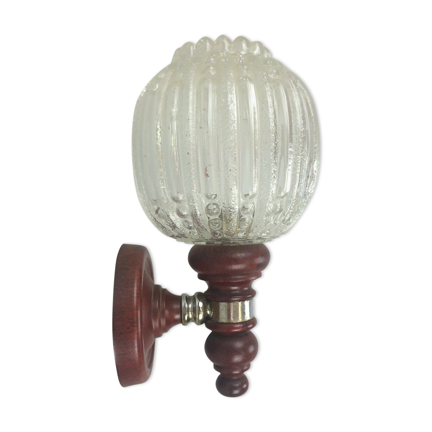 60s 70s lamp light wall lamp wood chrome glass Space Age Design