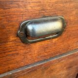 Large antique 1900 shop counter in solid oak