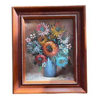 Oil on canvas framed - bouquet