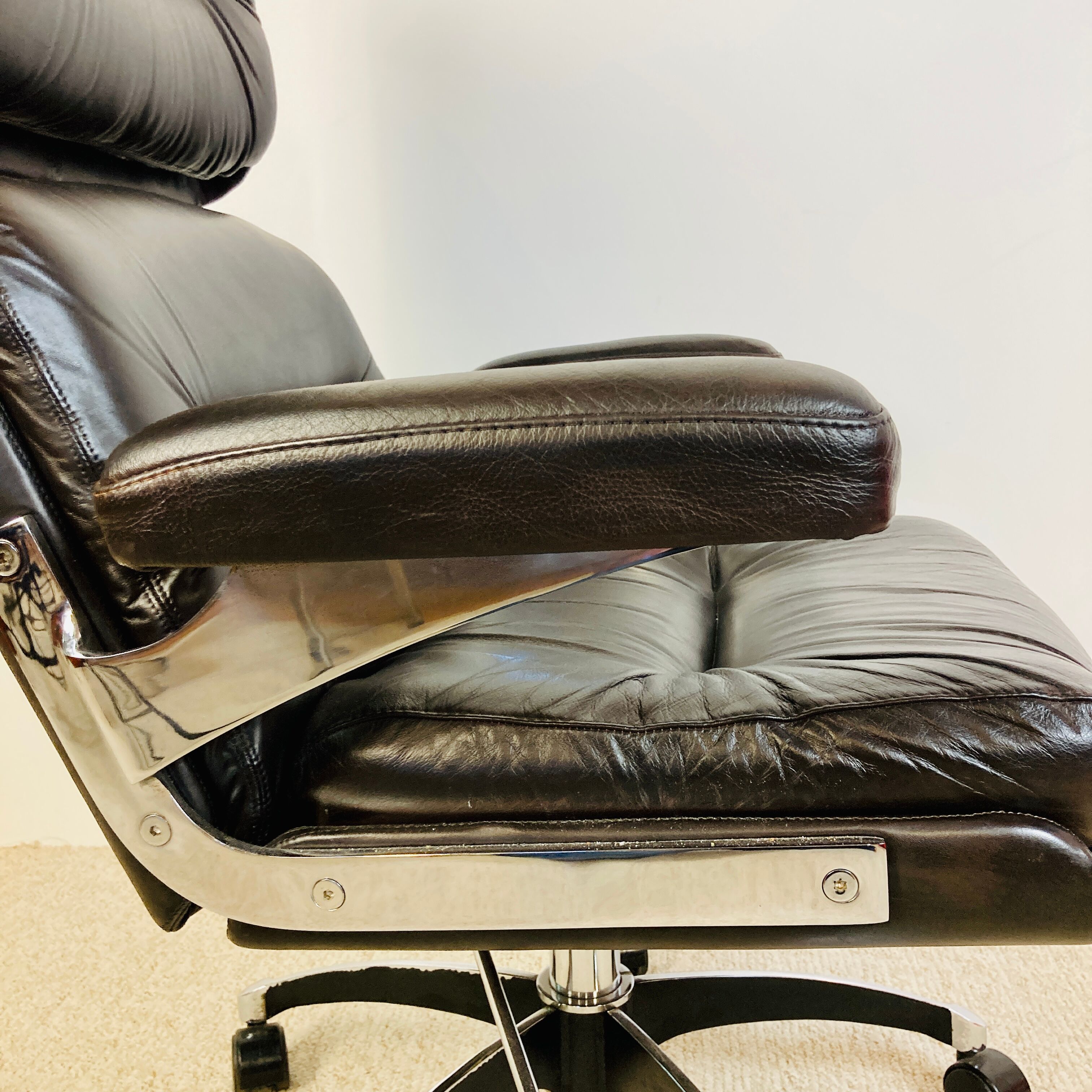 Leather office chair, martin Stoll design, 1970