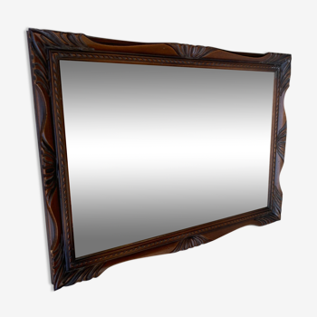 Large rectangular wooden mirror