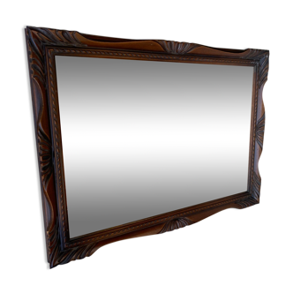 Large rectangular wooden mirror