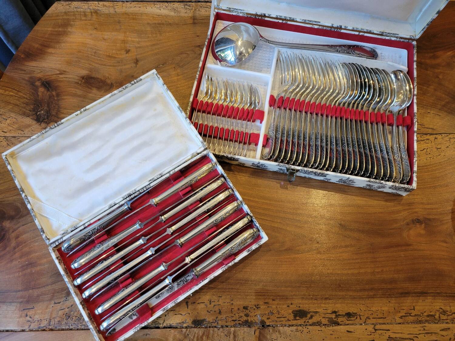 49-piece silver flatware set