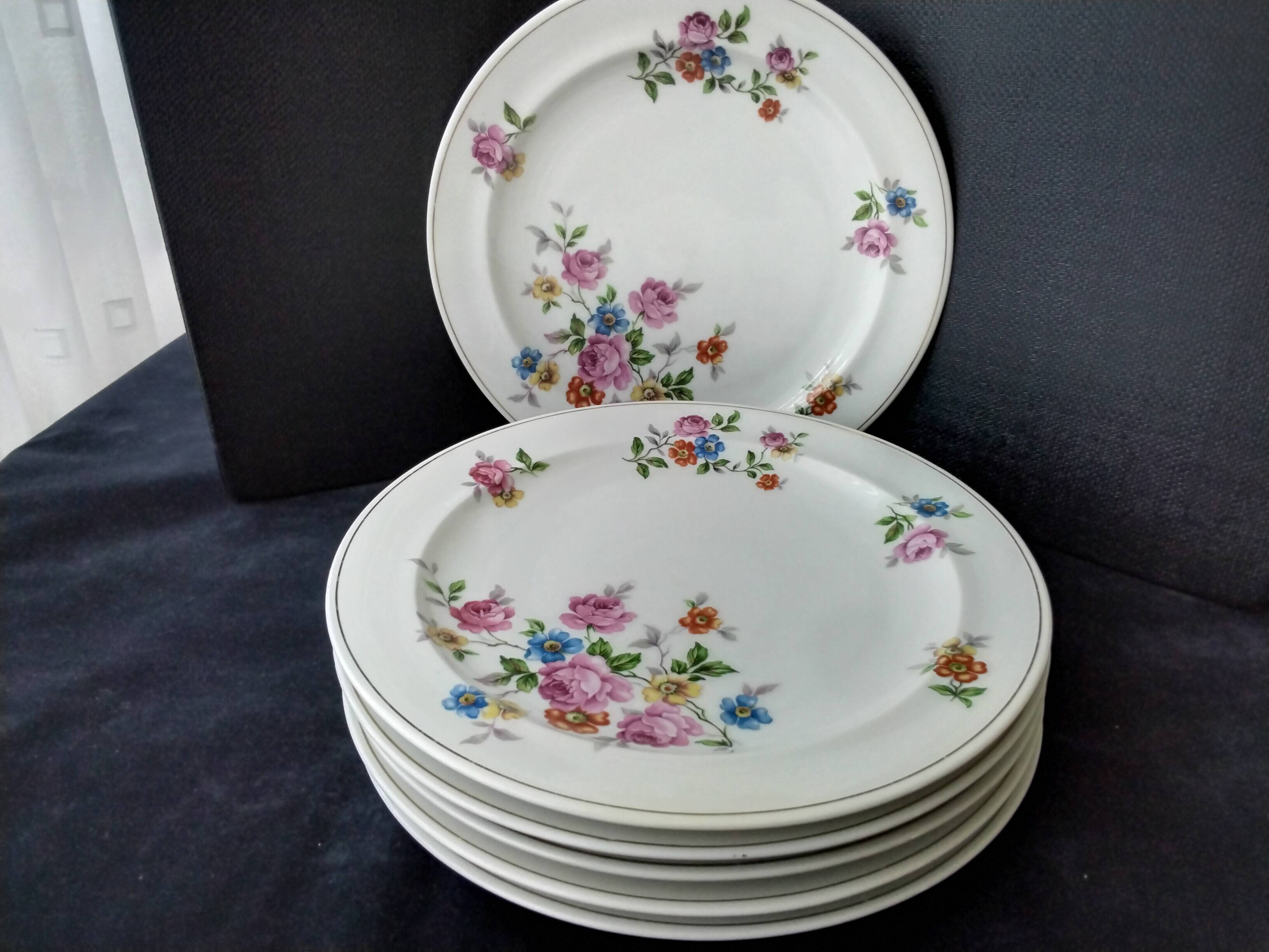 6 Limoges porcelain dinner plates Raynaud & Cie
