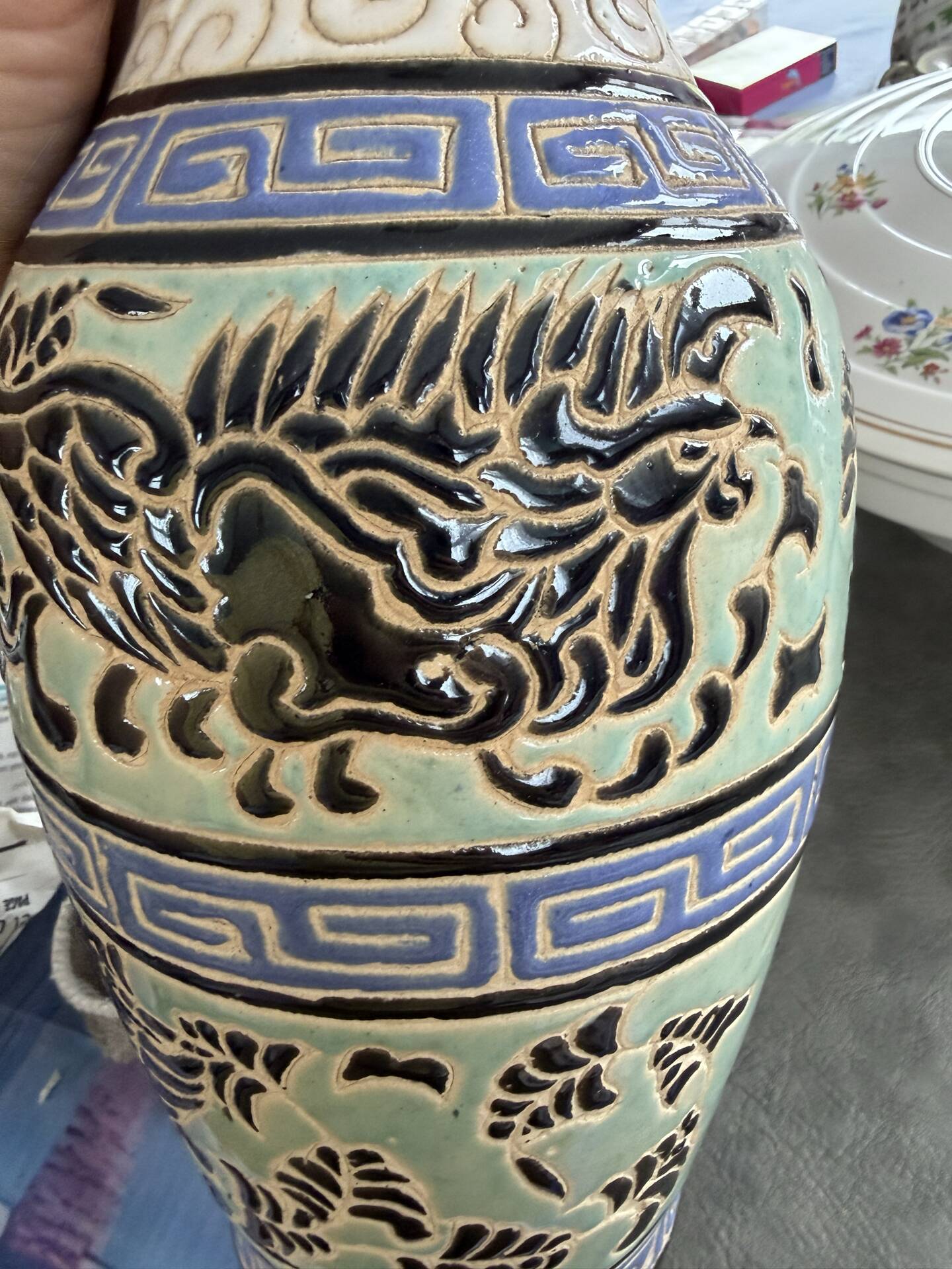 Antique vase 1920 ceramic Keramis art deco