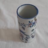 Vase tube with floral pattern manufacture of Gien a 19