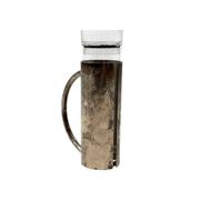 Modern silverplated and glass cruet mod. Oilvine, Lino Sabattini Italy 1970