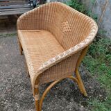 Vintage rattan bench