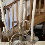 Putti candelabra 4 candles louis xvi style design pieces late 20th century. signed