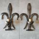 Brutalist iron wall light "fleur de lys"