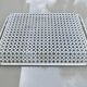 Mathieu Mategot perforated metal plateau, white clover, from the 1950s or 1960s.