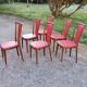 Set of 6 chairs from the 60s in red moleskine
