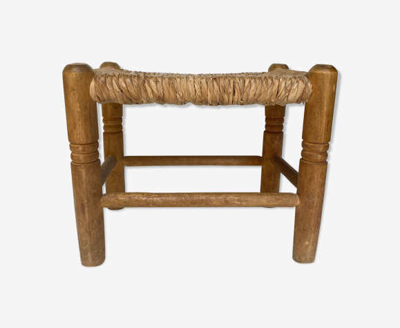 Tabouret vintage en paille