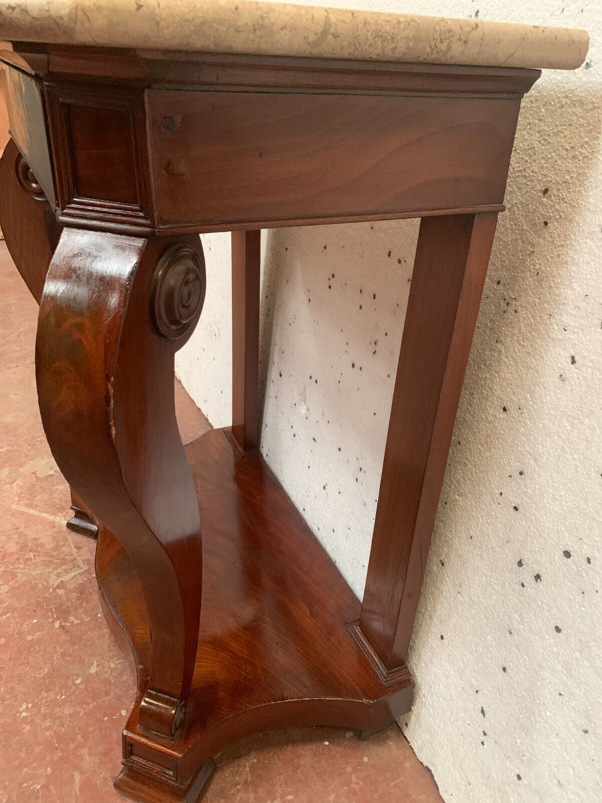 Louis Philippe console in mahogany and veneer XIX century