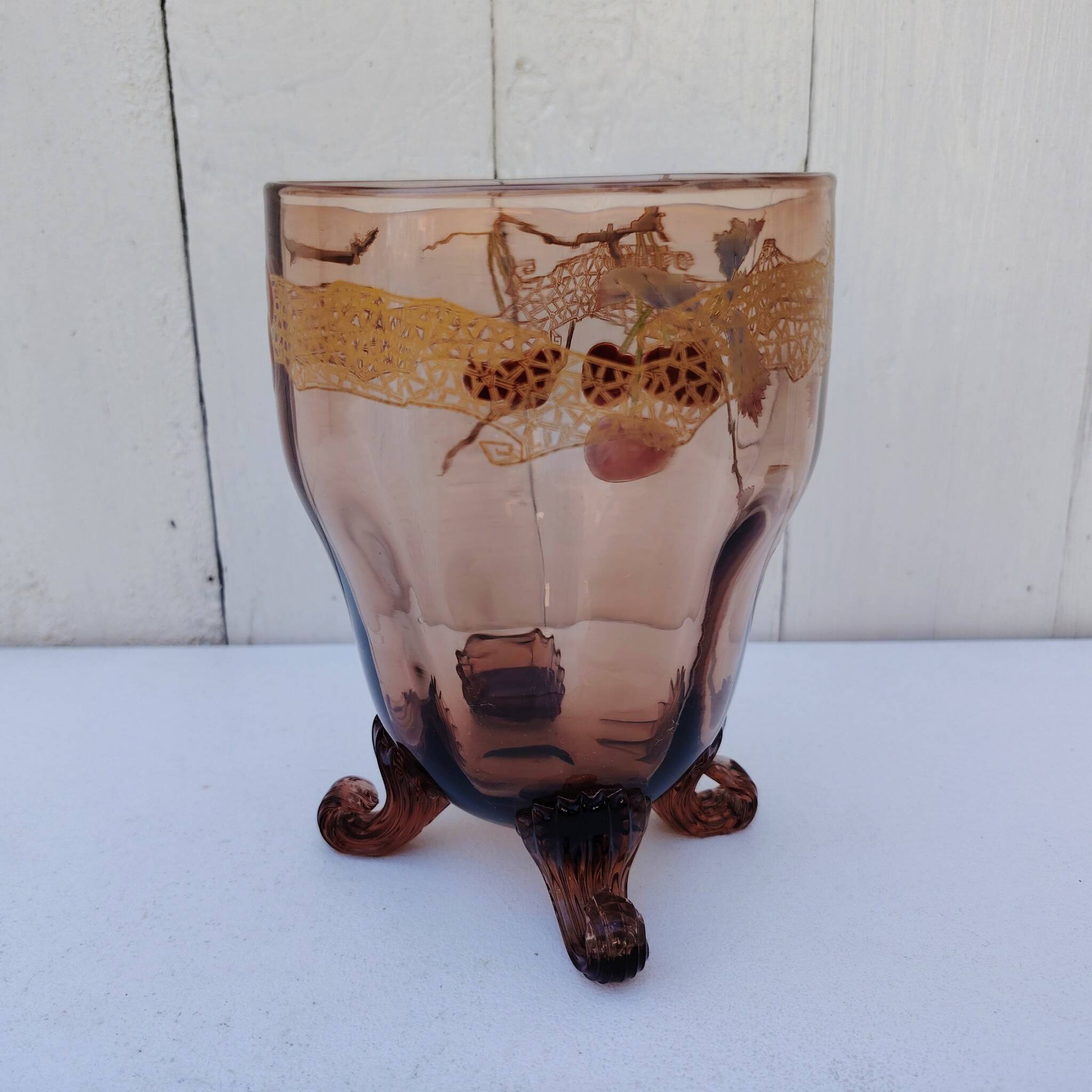 Cerise service with Legras brandy, Art Nouveau, Montjoye