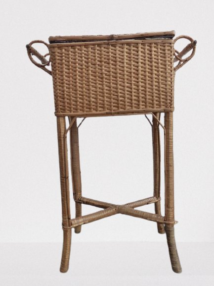 Bedside table tavailleuse wicker vintage