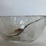 Glass and silver-plated sugar bowl