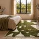 Authentic pure wool Moroccan rug in green and white, 2/3 m.