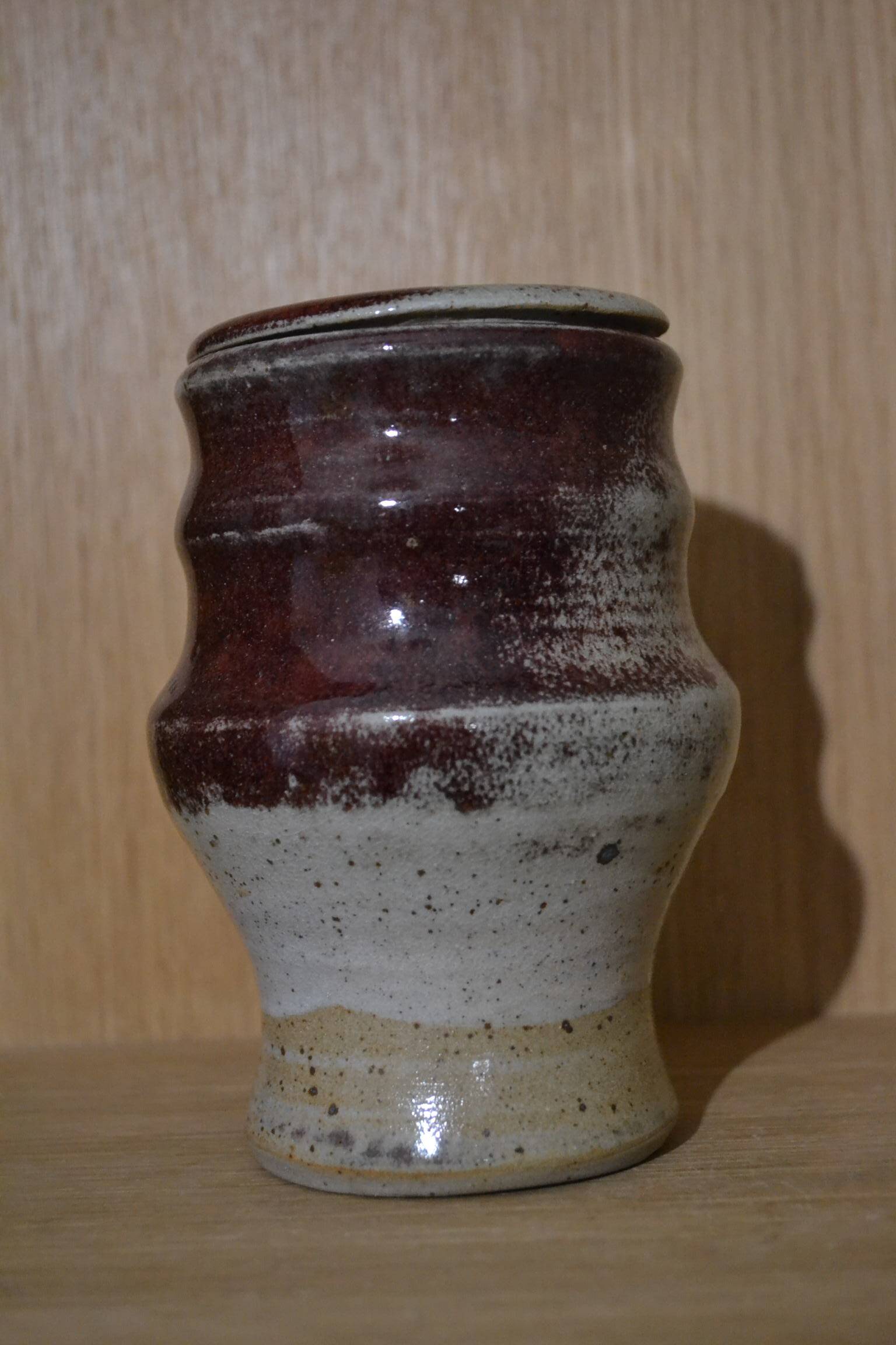 Stoneware candy dish signed