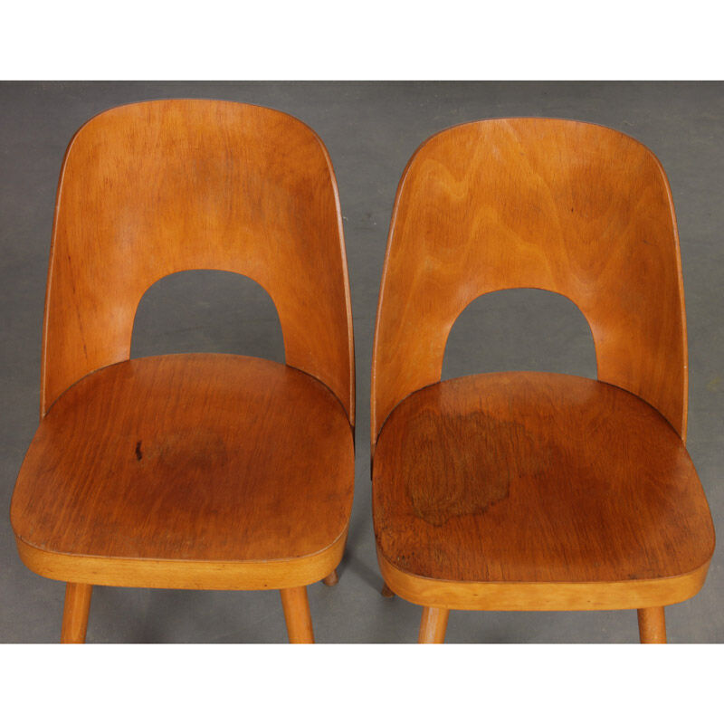 Suite of 4 vintage chairs by Oswald Haerdtl for Ton, 1960