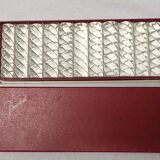 Set of 12 twisted knife holders in baccarat crystal in its 1950s/1960s box
