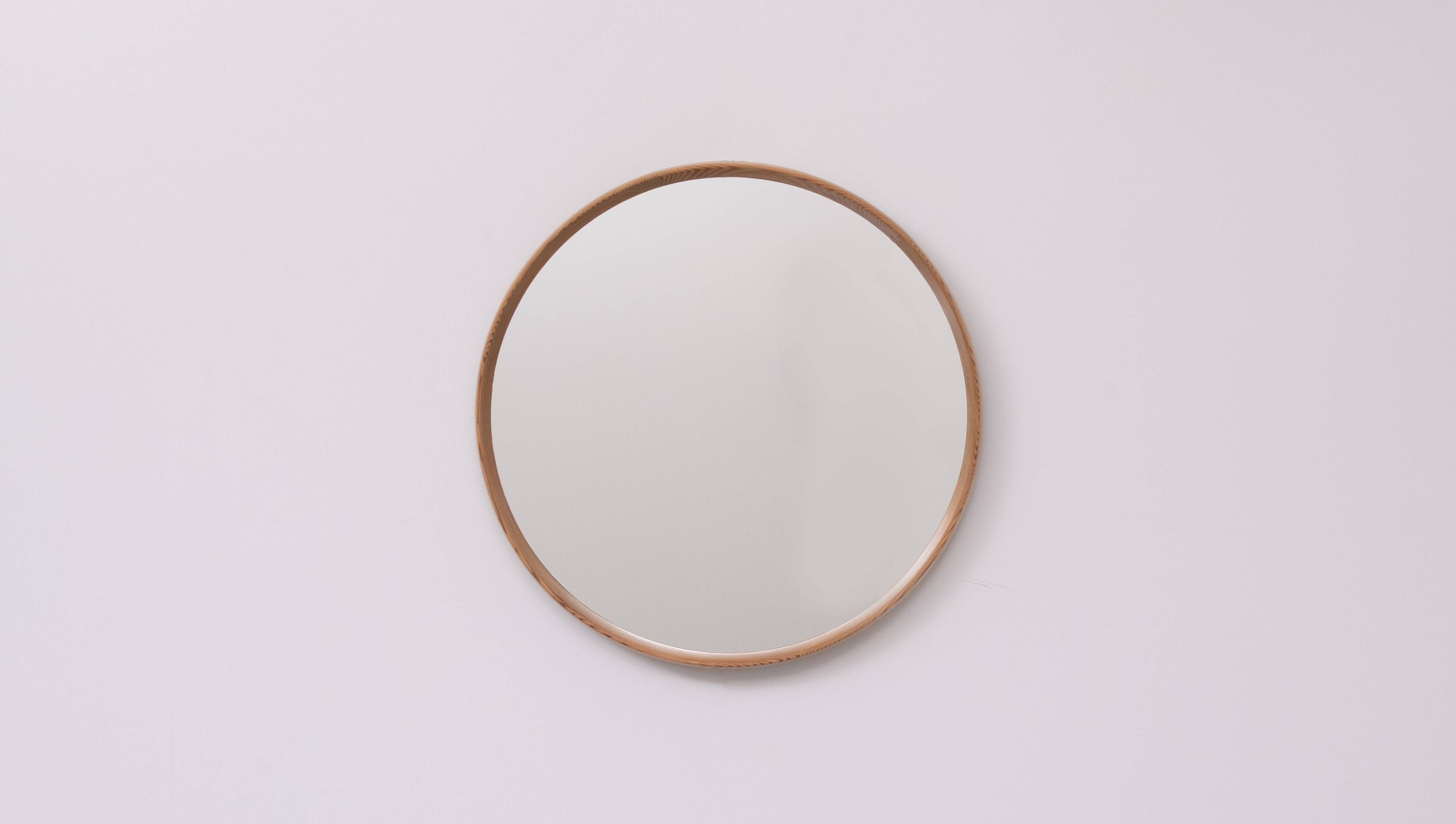 Miroir rond vintage en pin massif des années 1960, Hollande