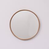 Miroir rond vintage en pin massif des années 1960, Hollande