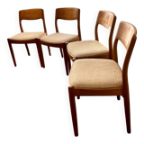 Set of 4 Scandinavian design chairs from the 60s by Juul Kristensen