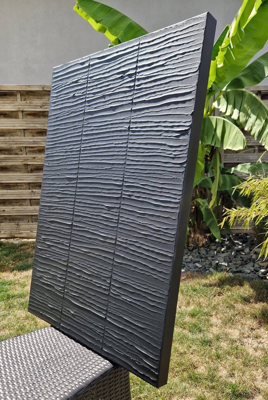 Monochrome minimalist black abstract painting
