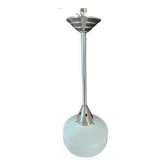 Metal tubular suspension rod and white opal.