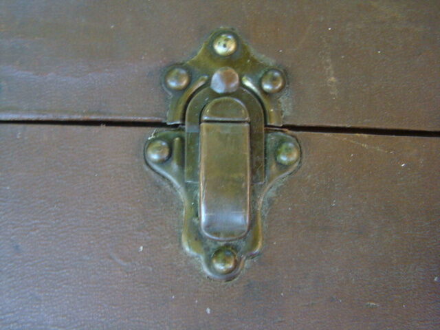 Old brown canvas trunk