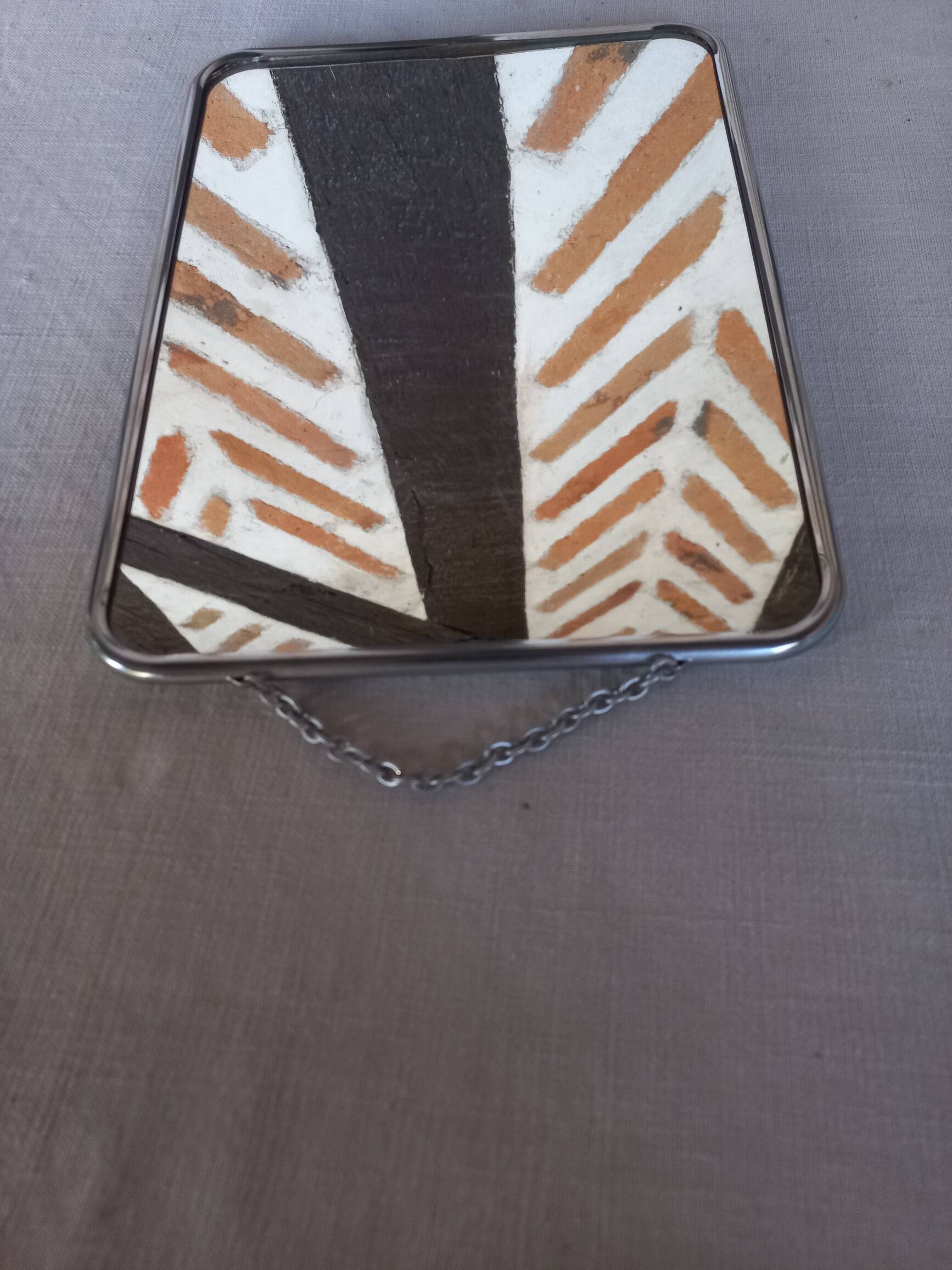 Barber mirror with chain