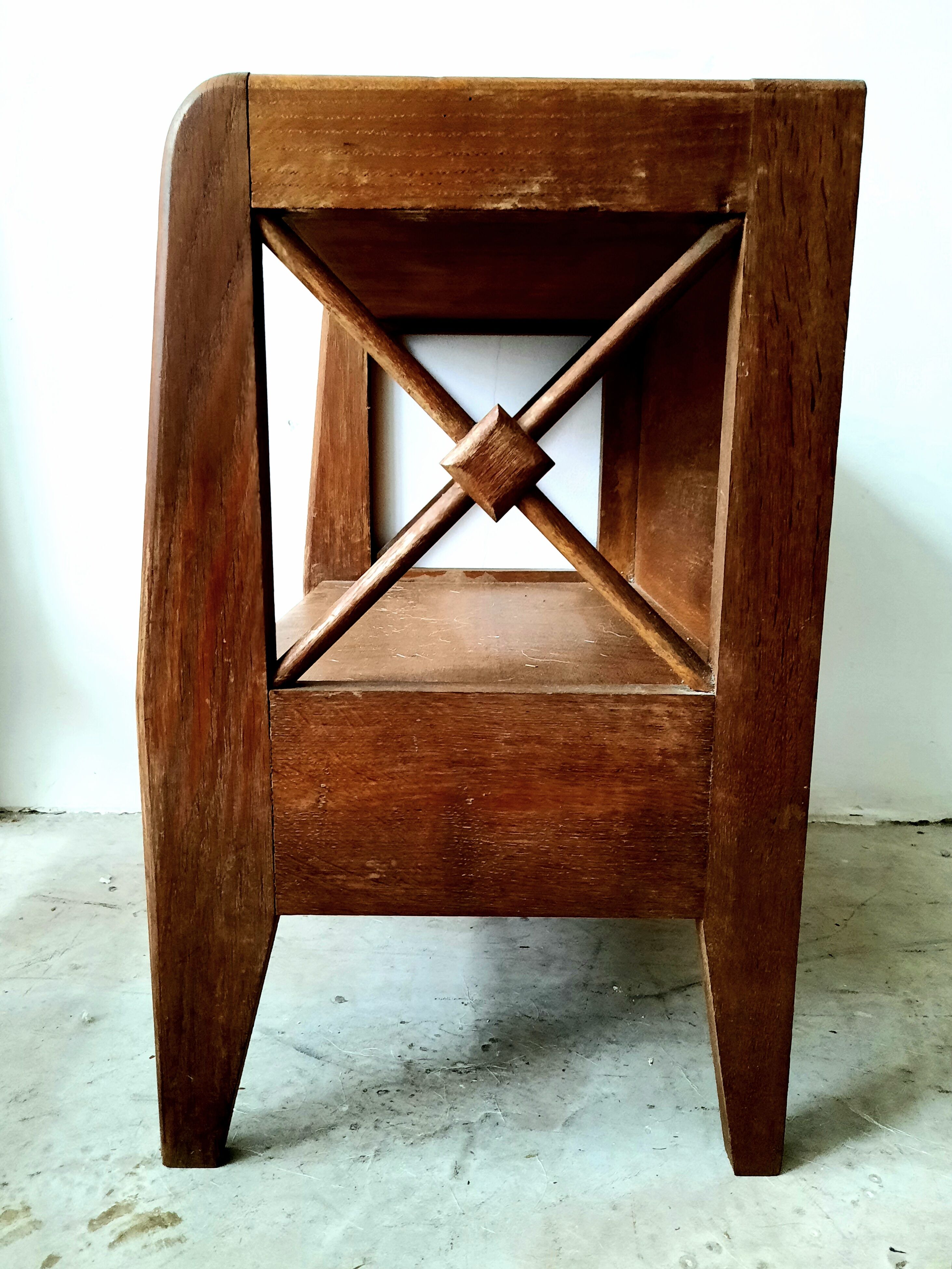 Oak bedside table made by Ateliers Saint Sabin