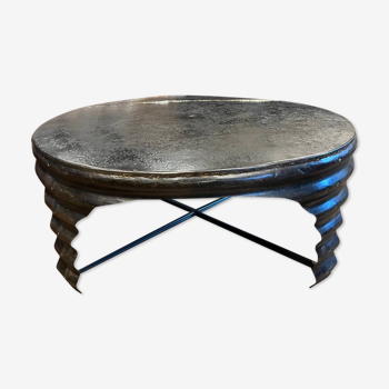 Industrial round coffee table
