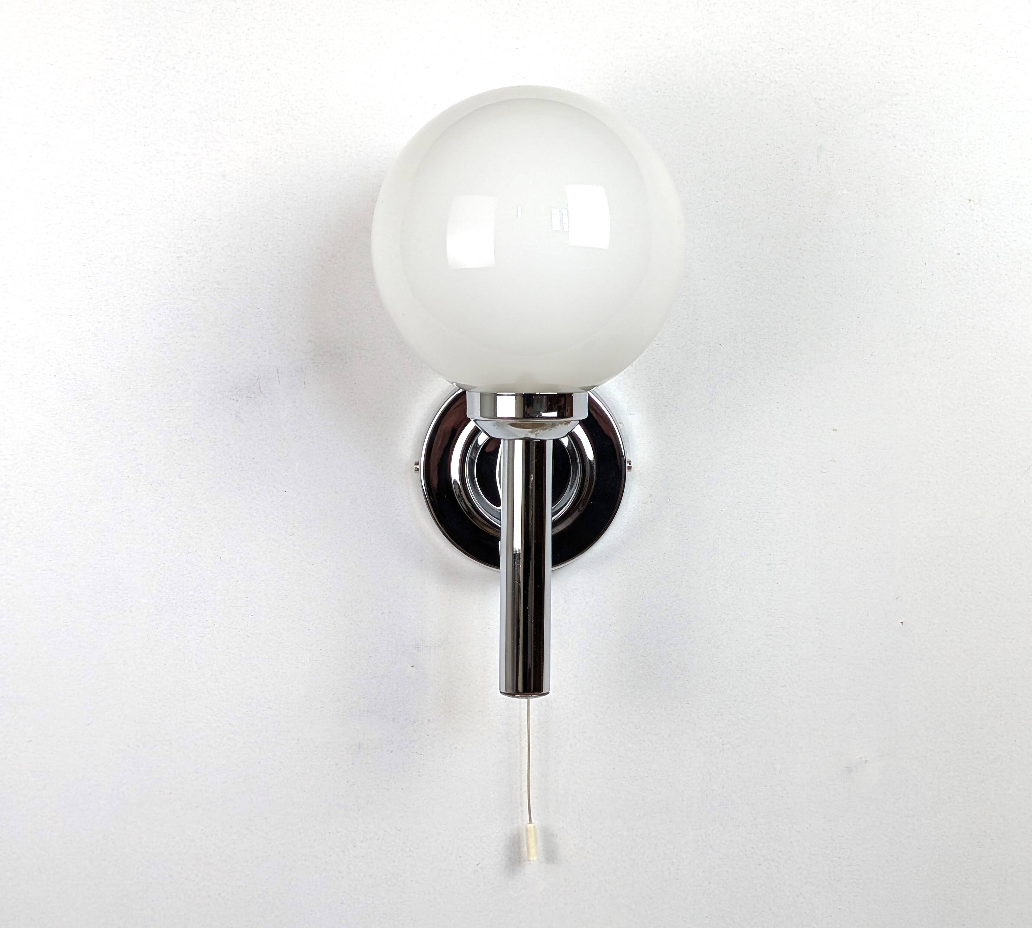 Pair of chrome wall lights