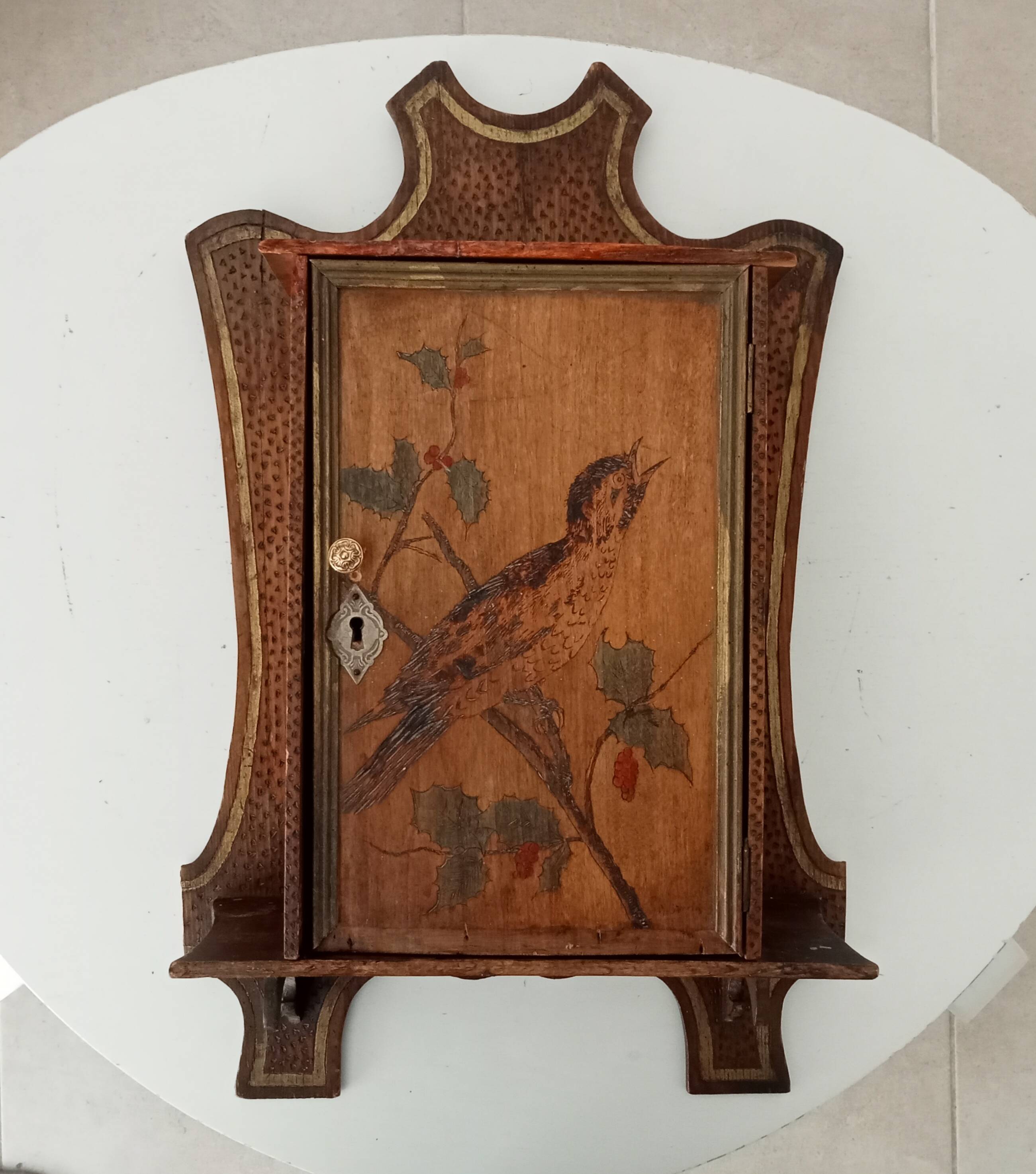 Antique wall cabinet folk art
