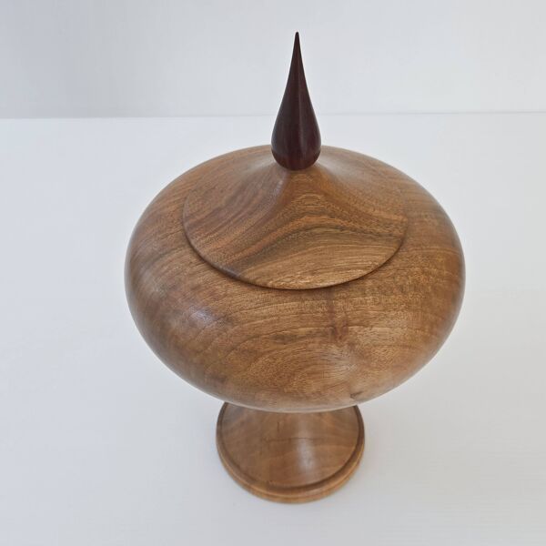 Bonbonnière vintage scandinave 1960 en noyer & palissandre