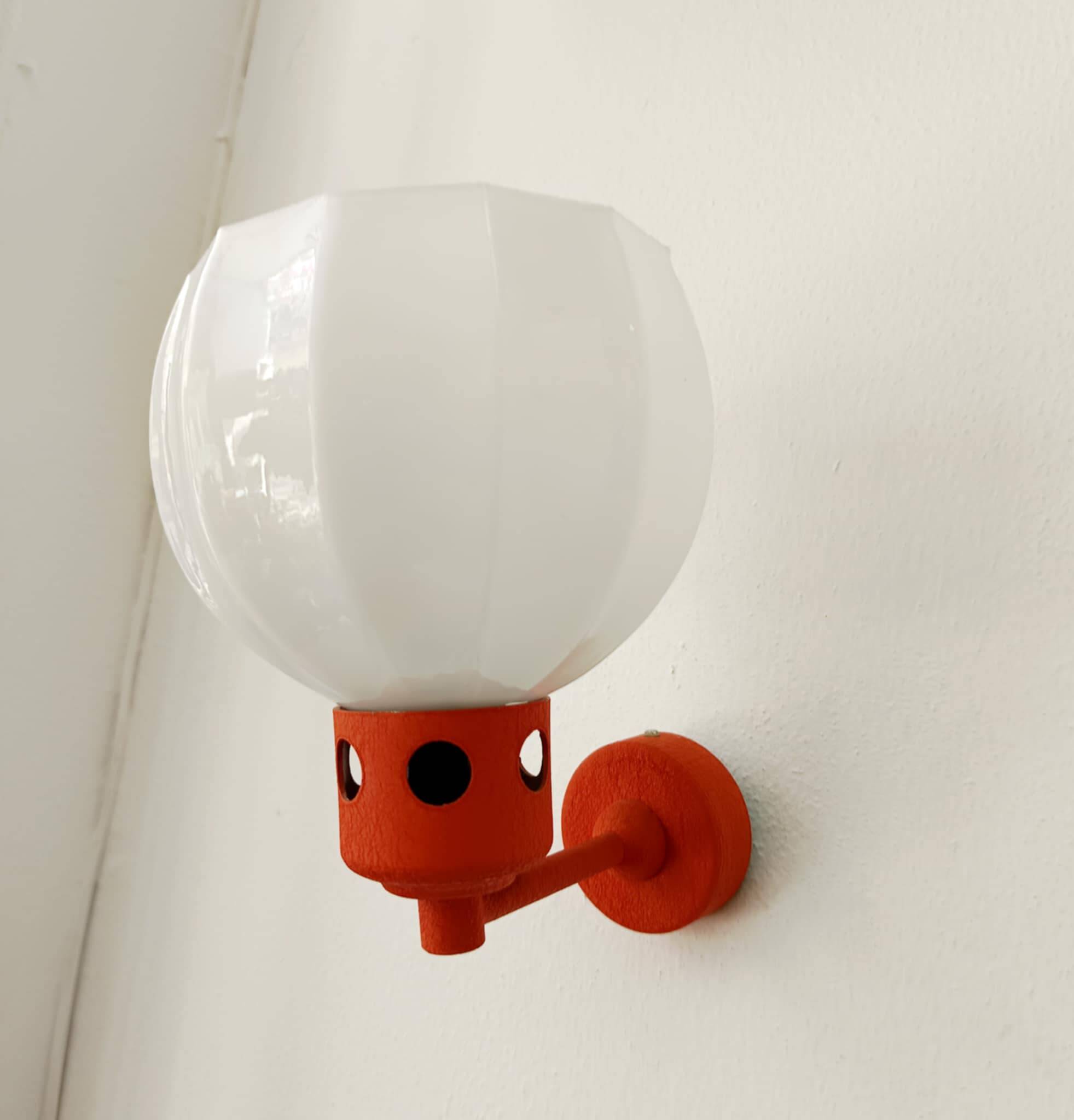 Space Age orange wall lamp 1970