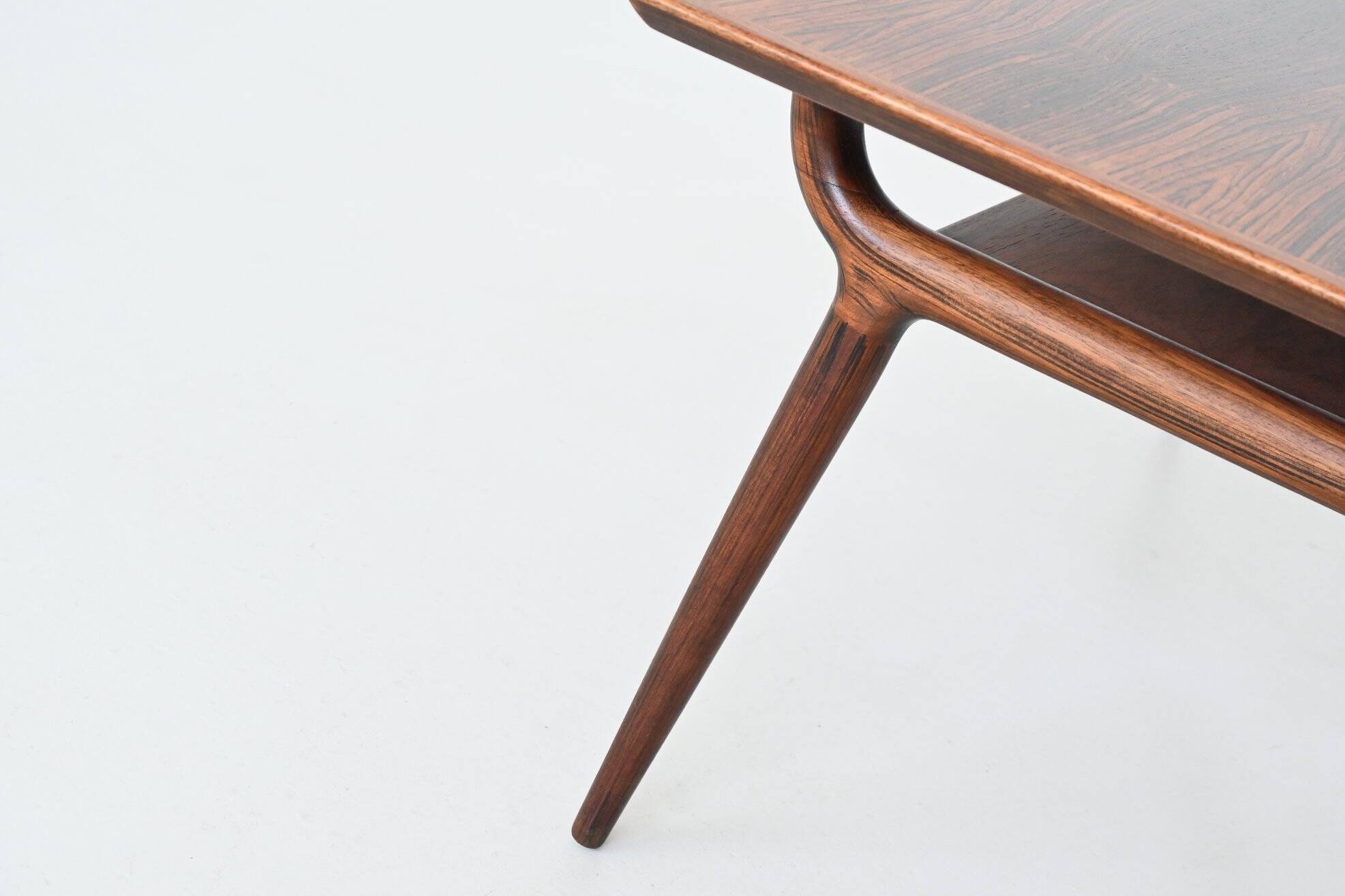 Gunni Omann sculptural coffee table rosewood Omann Jun Denmark 1958