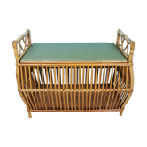 Banc coffre en rotin années 60