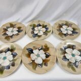 6 vintage flat plates 60 signed mbfa pornic decorations cynthia