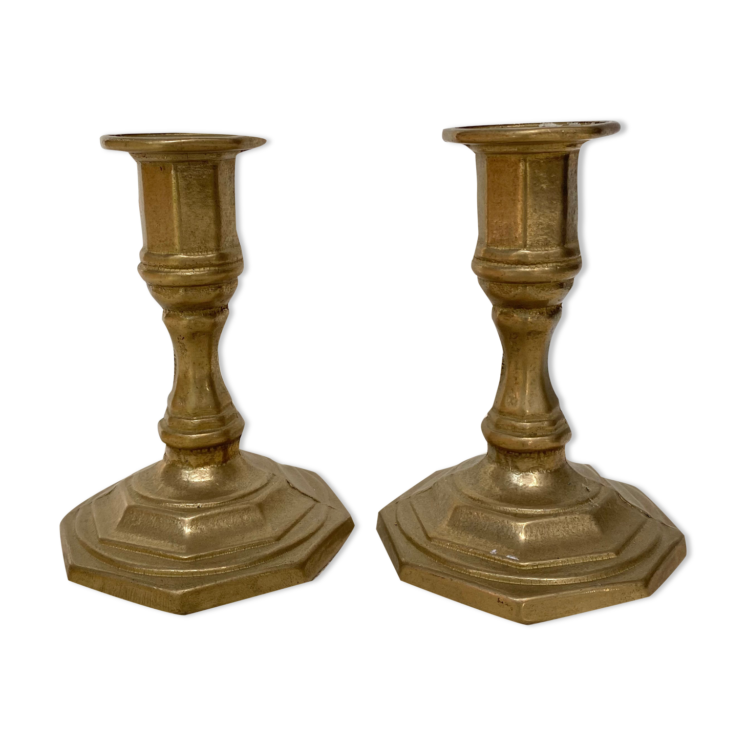 Pair of Nijhof Holland brass candle holders