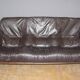 Brutalist Leather Sofa circa 1970