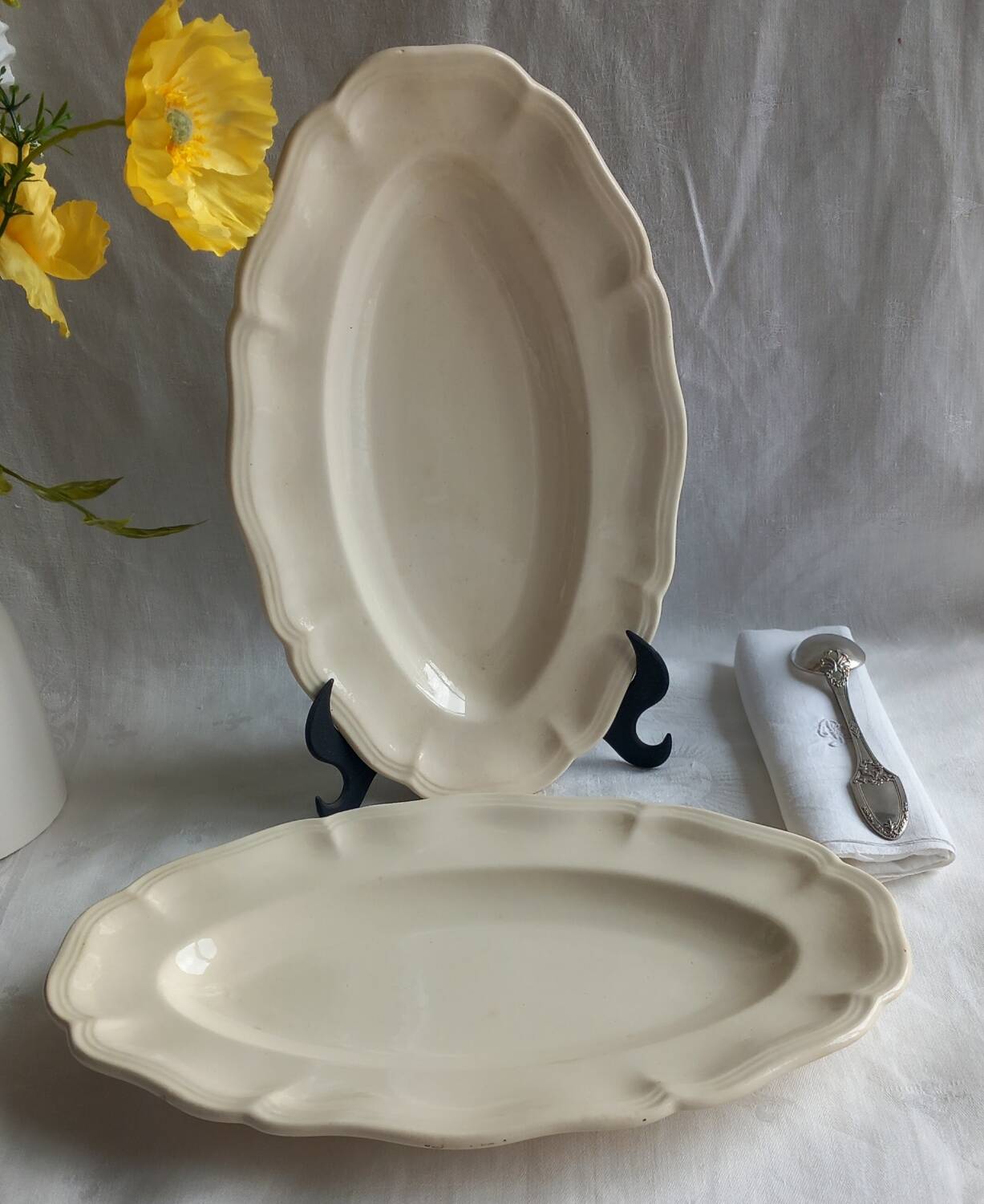 Sarreguemines ivory raviers