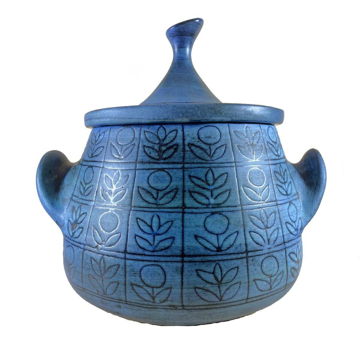 Jean De Lespinasse - Large soup tureen/ceramic container in blue - 1950s/1960s
