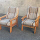 Paire de fauteuils des Arcs en pin et laine 1970