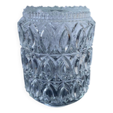 Cylindrical globe in transparent worked glass